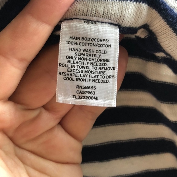 Leith Navy & White Nautical Striped Knit Top, XS - Picture 8 of 8